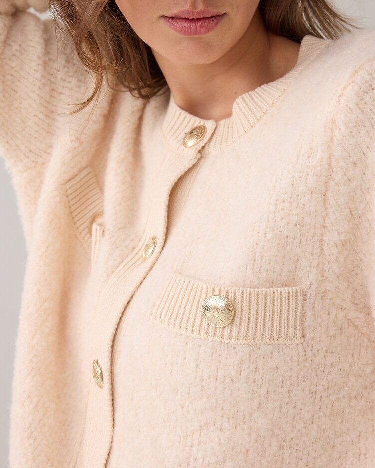 Summum Woman Cardigan boucle knit ivory Summum Woman