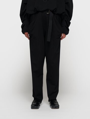 10DAYS Pleated belt jogger punto black