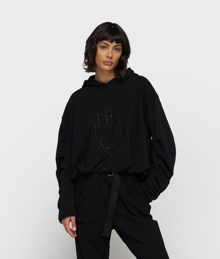 10DAYS Pleated balloon hoodie black 10Days