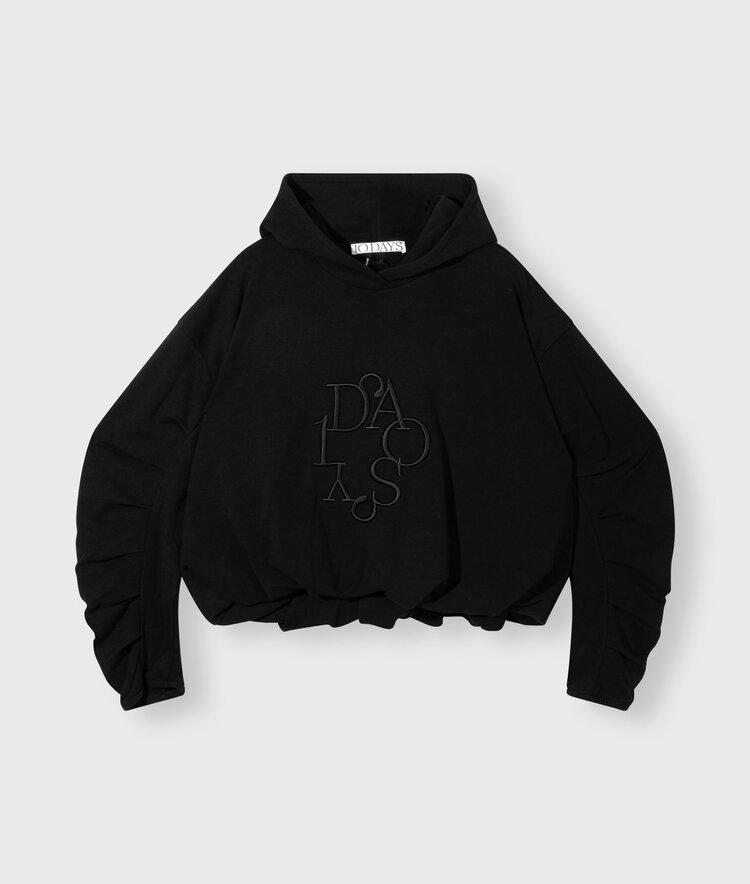 10DAYS Pleated balloon hoodie black 10Days