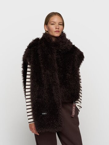 10DAYS Furry scarf deep wine