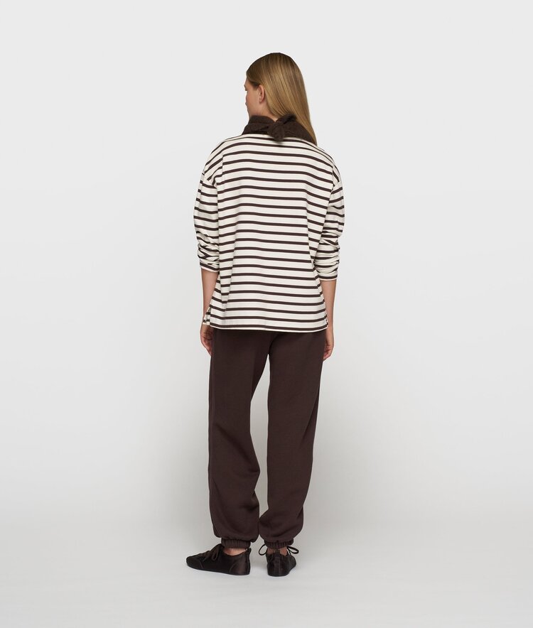 10DAYS Boat neck top stripes ecru/wine 10Days