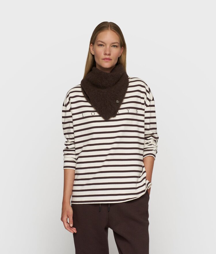 10DAYS Boat neck top stripes ecru/wine 10Days