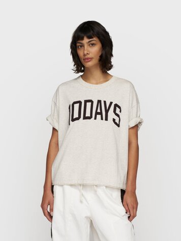 10DAYS Baseball tee 10DAYS soft white melee