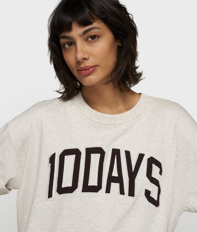 10DAYS Baseball tee 10DAYS soft white melee 10Days