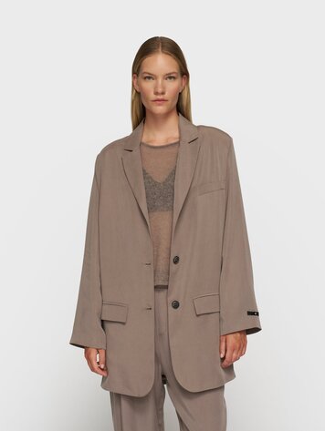 Long flowy blazer lyocell moonrock