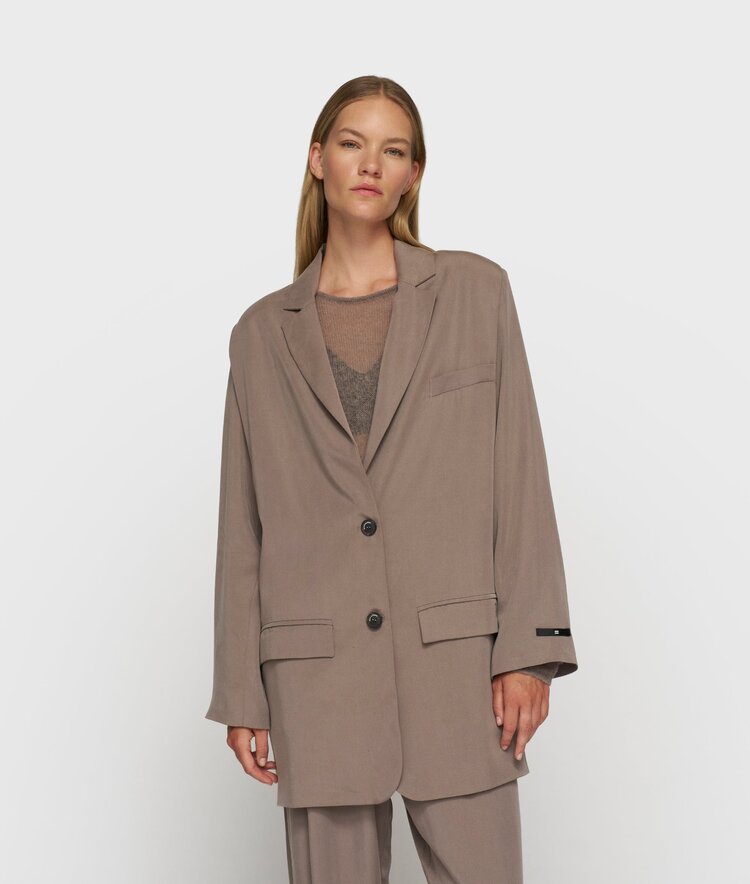 10DAYS Long flowy blazer lyocell moonrock 10Days