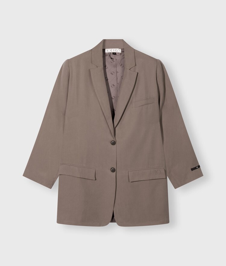 10DAYS Long flowy blazer lyocell moonrock 10Days