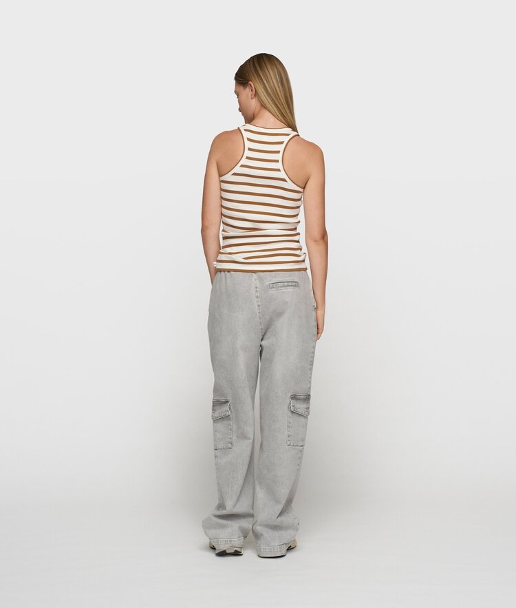 10DAYS Tank top rib ecru/suede 10Days