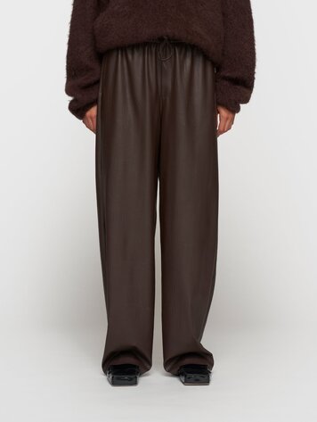 10DAYS Soft PU western pants deep wine