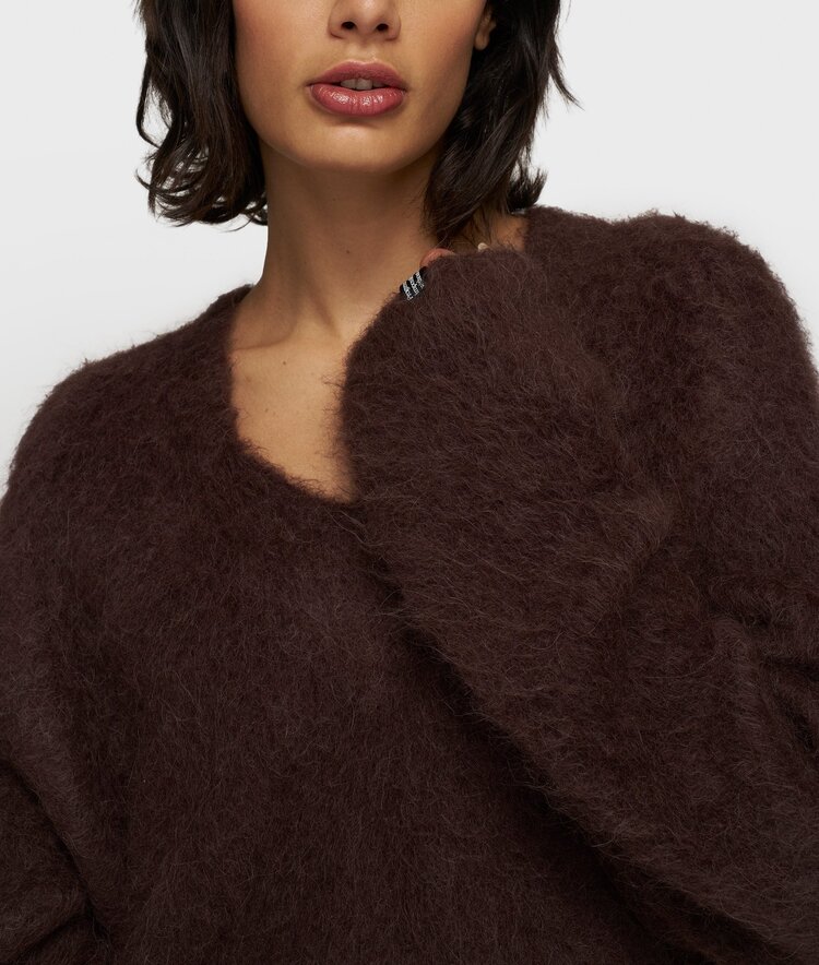 10DAYS V-neck knit sweater deep wine 10Days