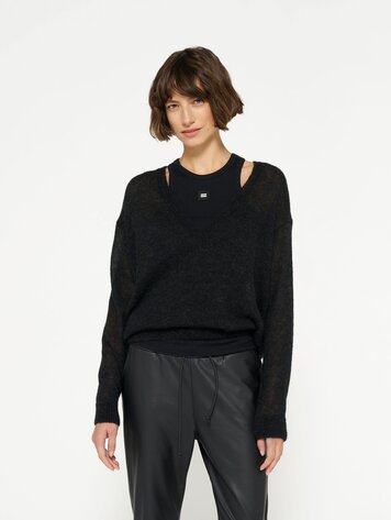 10DAYS The v-neck knit sweater black