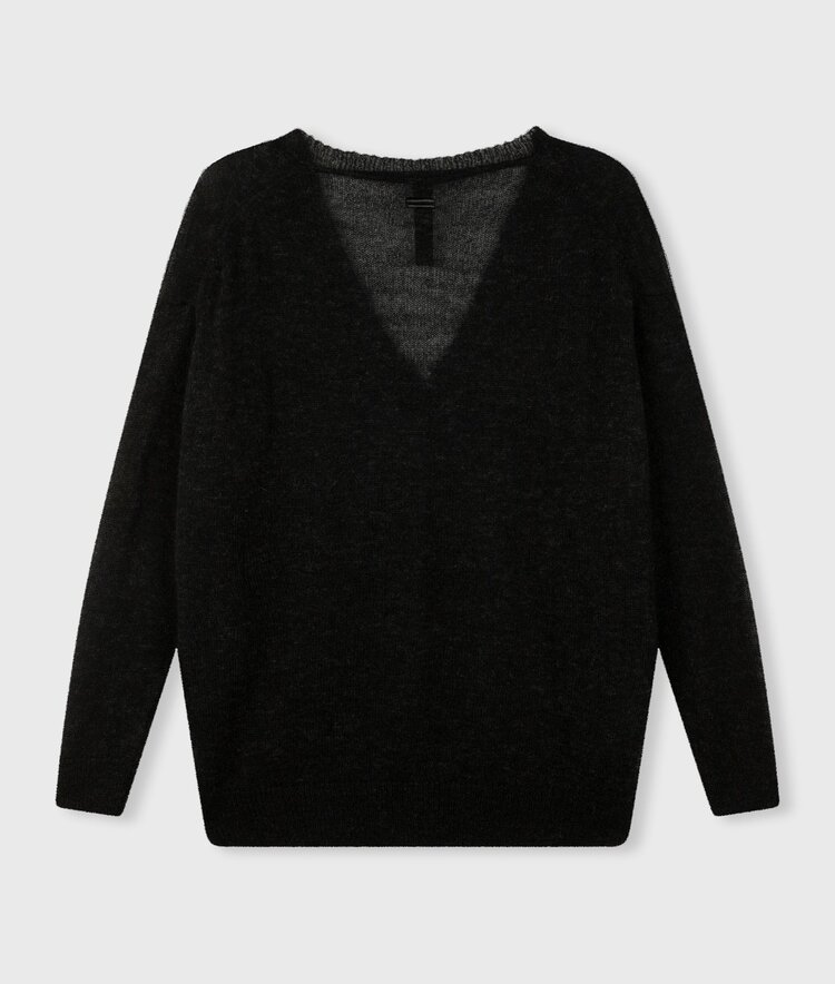 The v-neck knit sweater black 10Days