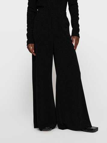 Wide leg jogger sparkle black