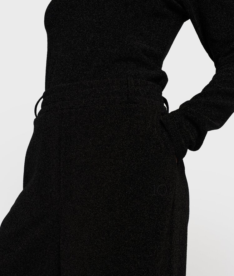 10DAYS Wide leg jogger sparkle black 10Days