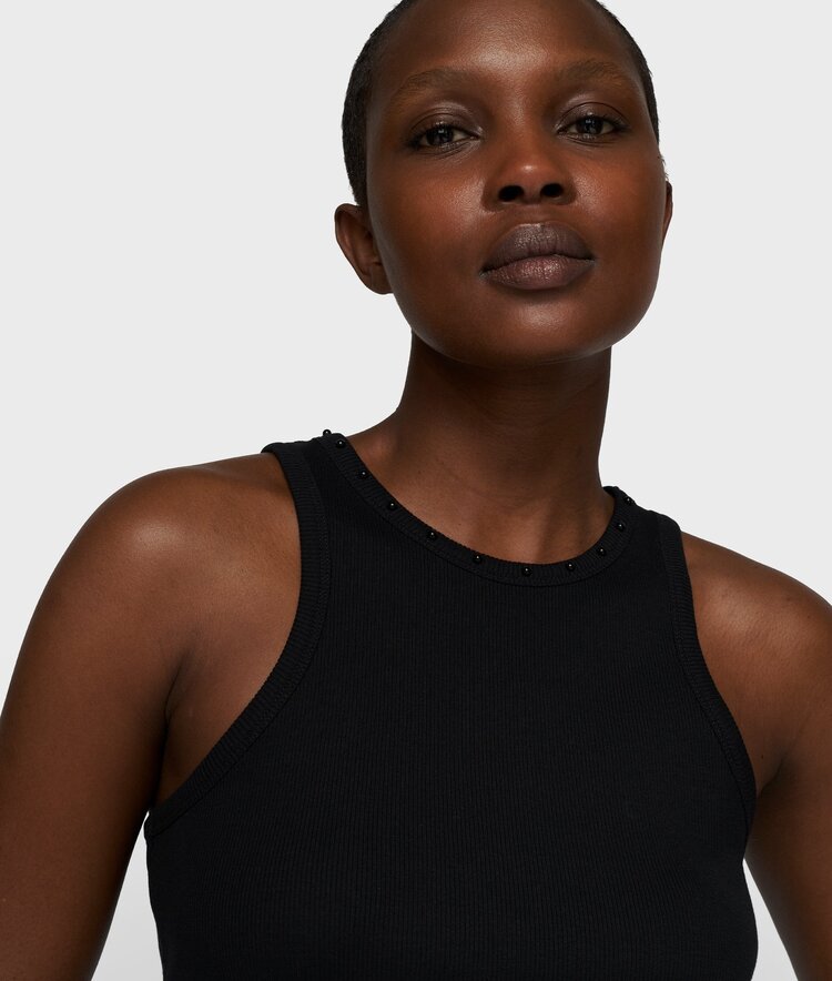 10DAYS Tank top pearls black 10Days
