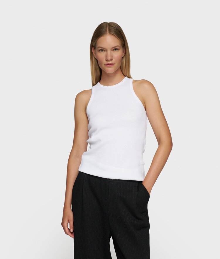 10DAYS Tank top pearls white 10Days