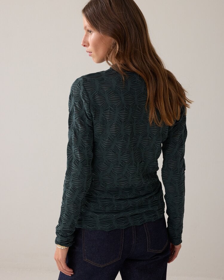 Summum Woman Top spiderweb mesh emerald green Summum Woman