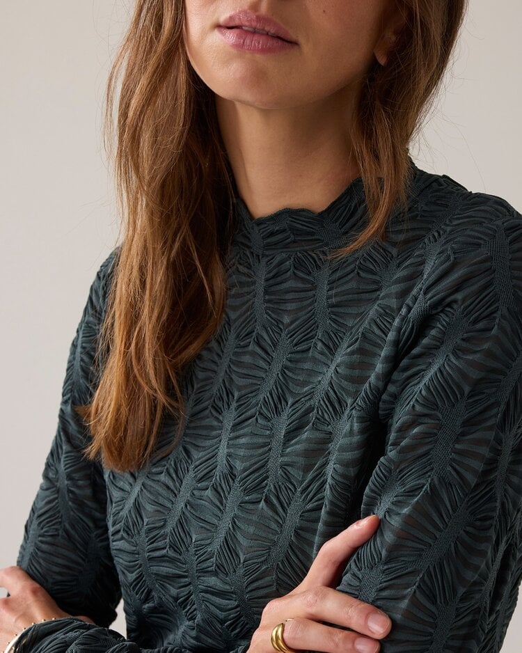 Summum Woman Top spiderweb mesh emerald green Summum Woman