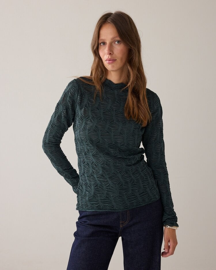 Summum Woman Top spiderweb mesh emerald green Summum Woman