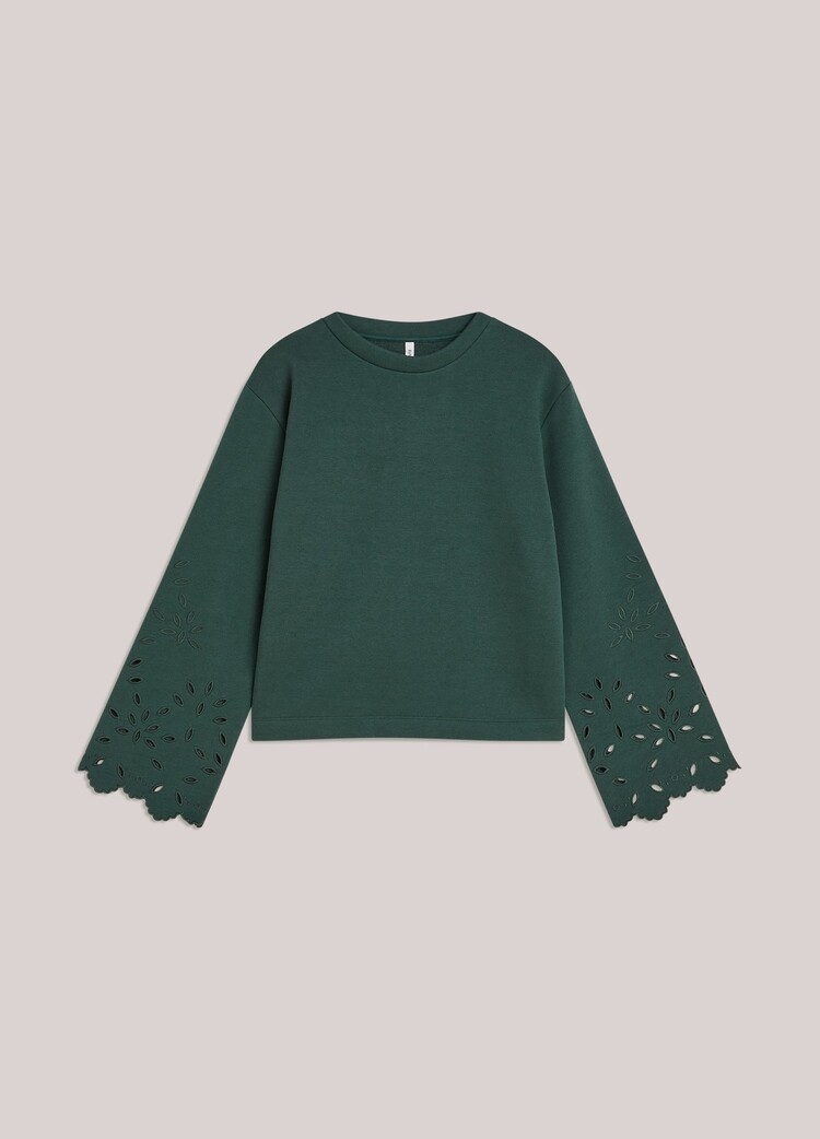 Summum Woman Top embroidered sleeve emerald green Summum Woman