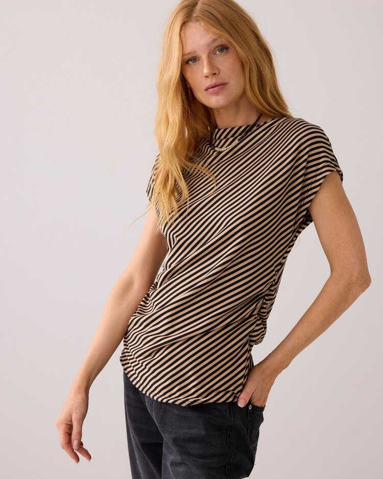 Summum Woman Top fine stripe alpaca Summum Woman
