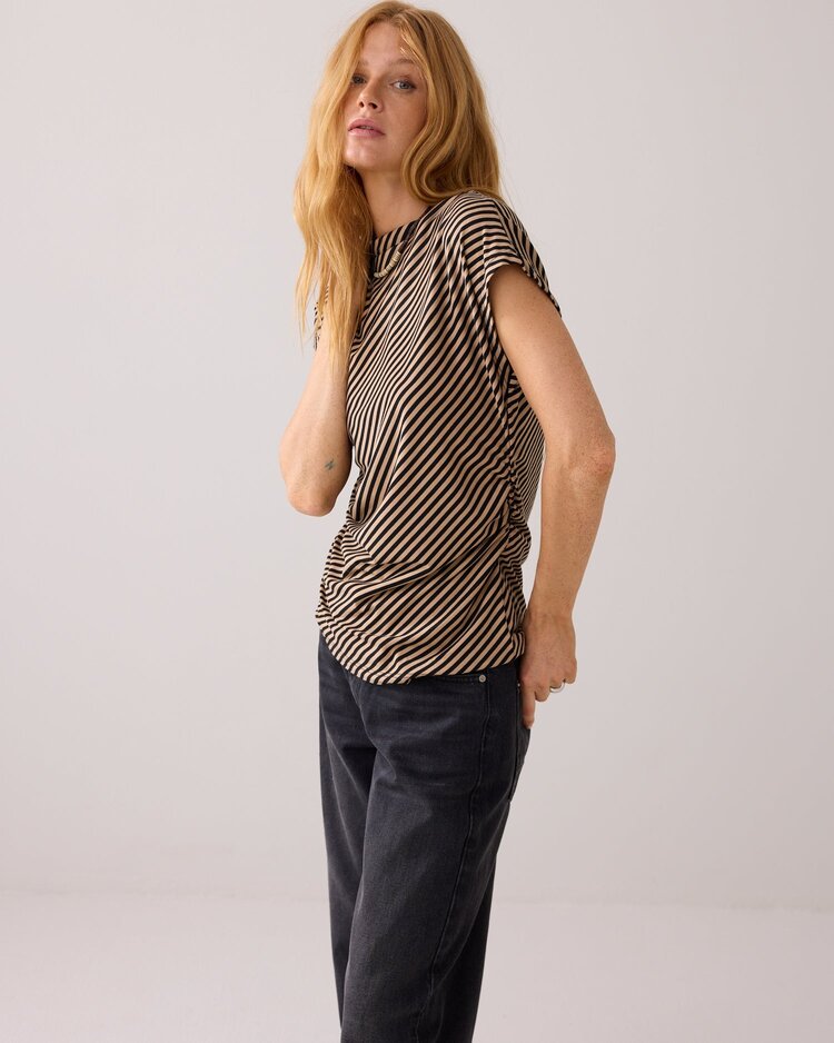 Summum Woman Top fine stripe alpaca Summum Woman