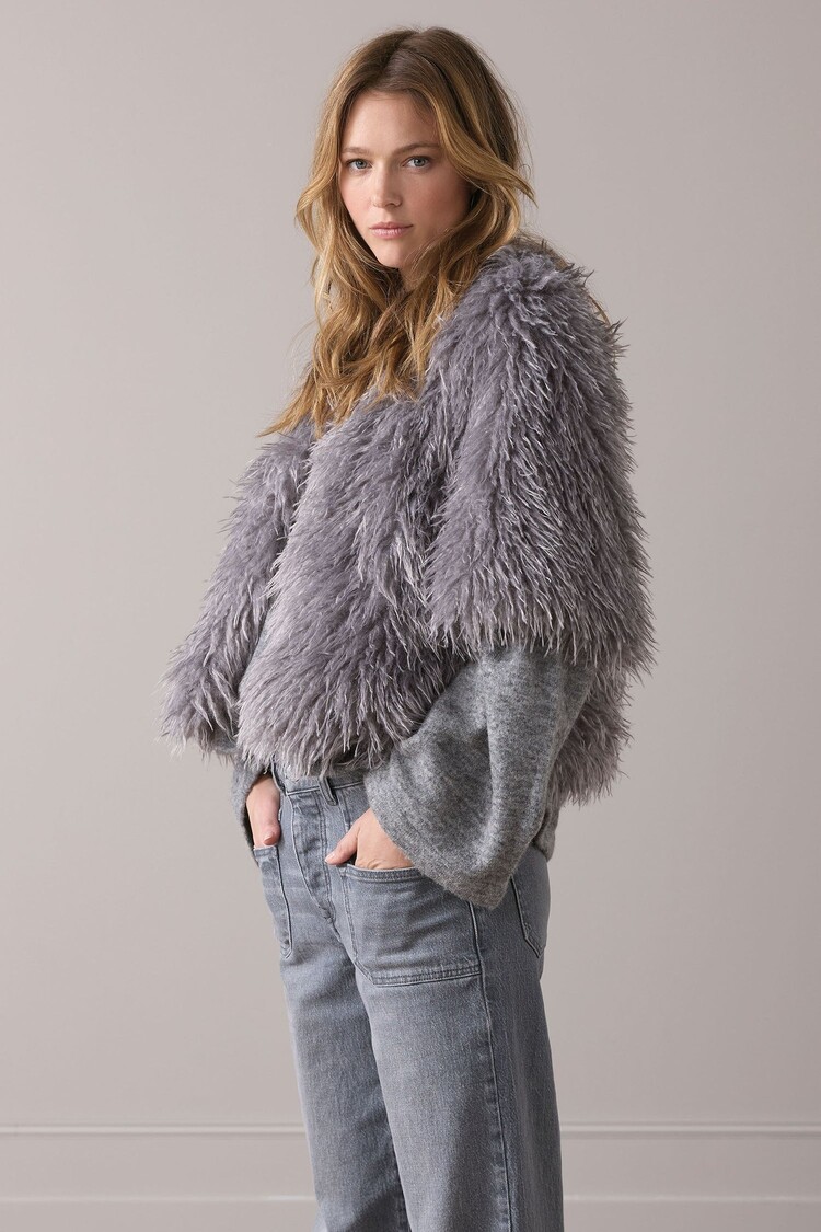 Summum Woman Jacket faux furry mist Summum Woman