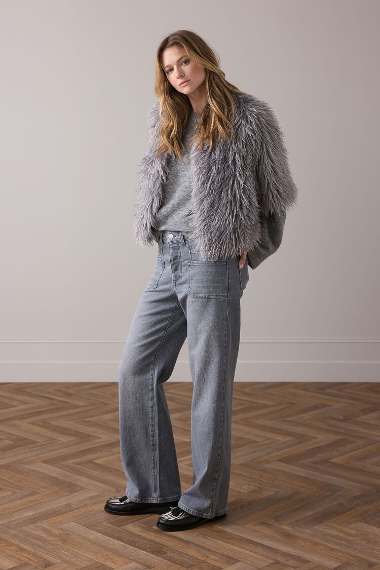 Summum Woman Jacket faux furry mist Summum Woman