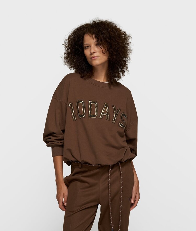 10DAYS Pleated sweater 10DAYS dark truffle