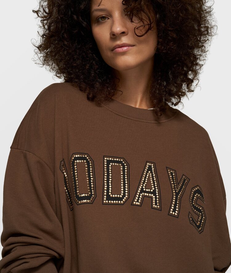 10DAYS Pleated sweater 10DAYS dark truffle