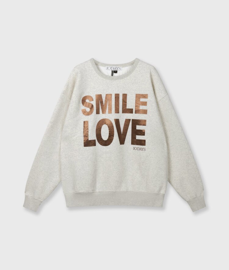 10DAYS Statement sweater smile love soft white melee 10Days