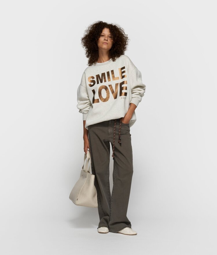 10DAYS Statement sweater smile love soft white melee 10Days