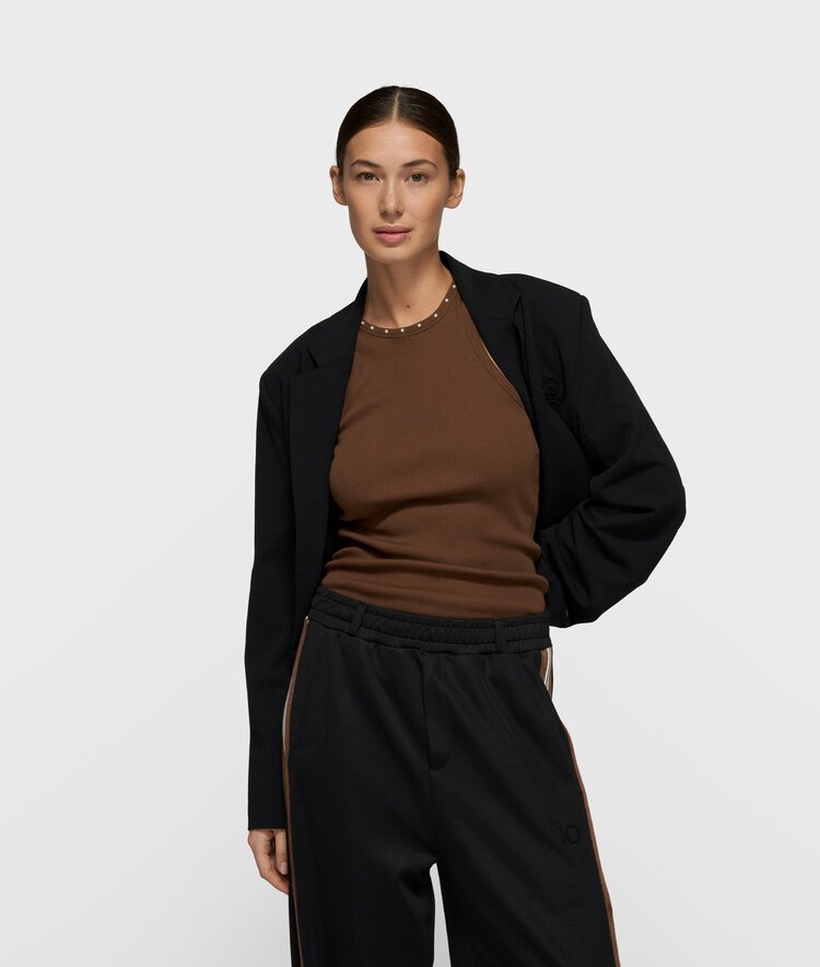 Tank top pearls dark truffle 10Days