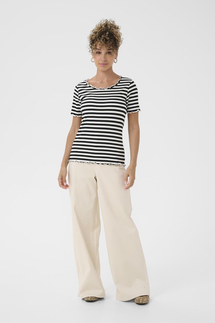 Cream CRRibba stripe Tshirt black white Cream