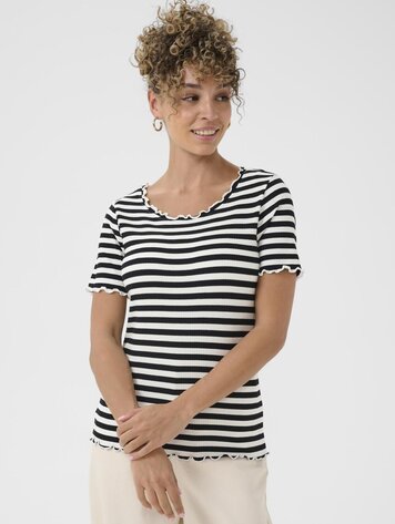Cream Ribba stripe Tshirt black white