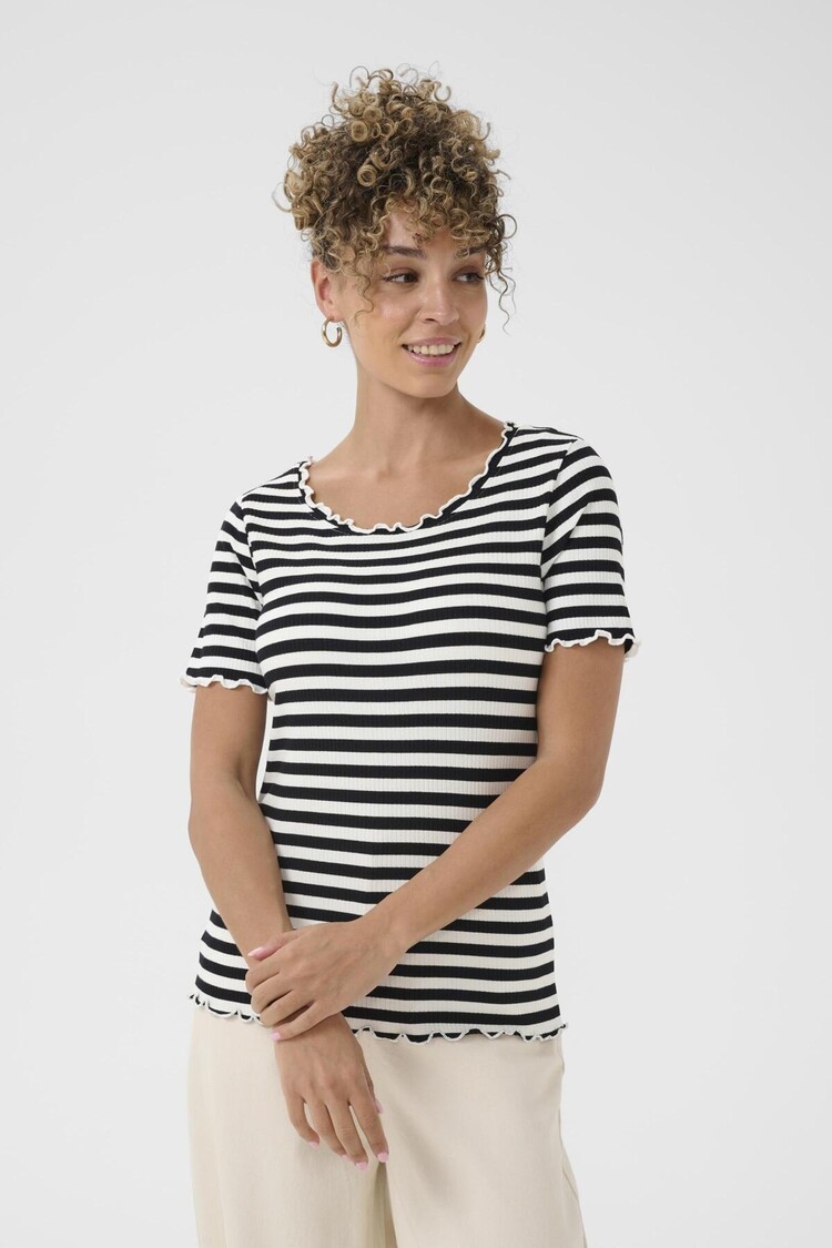 Cream CRRibba stripe Tshirt black white Cream
