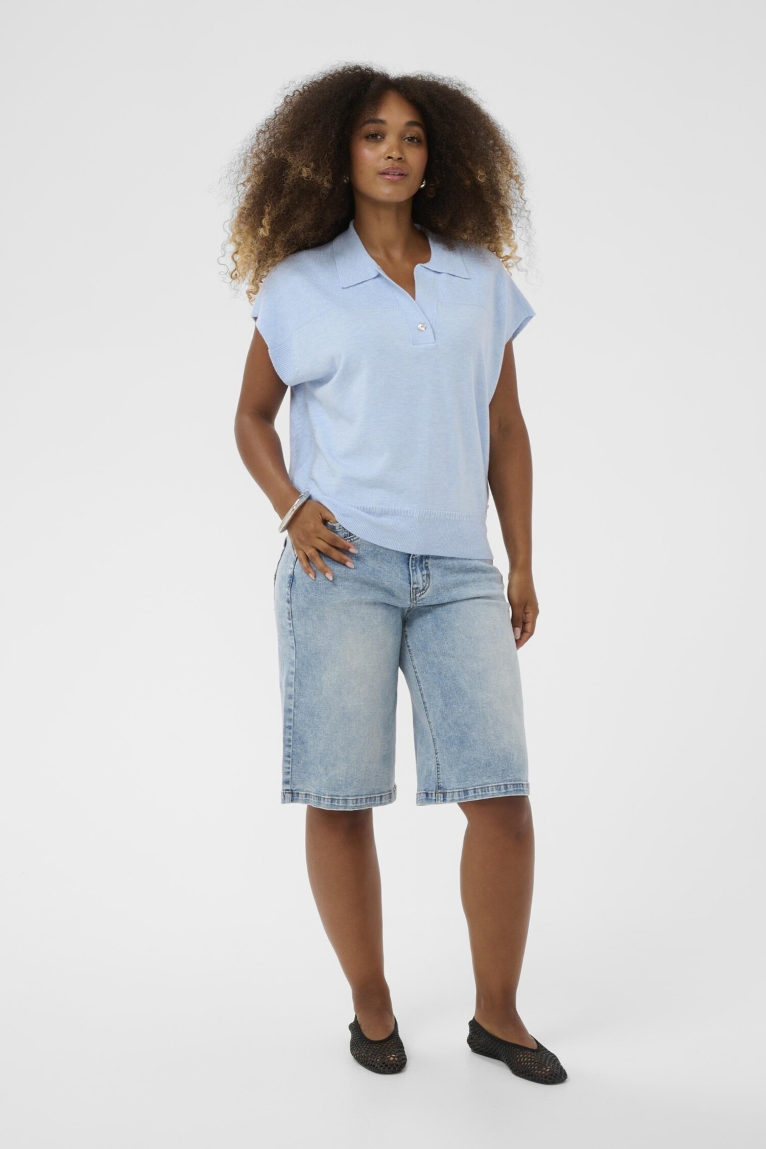 CRDela slipover cashmere blue Cream - Maurits & Mulder