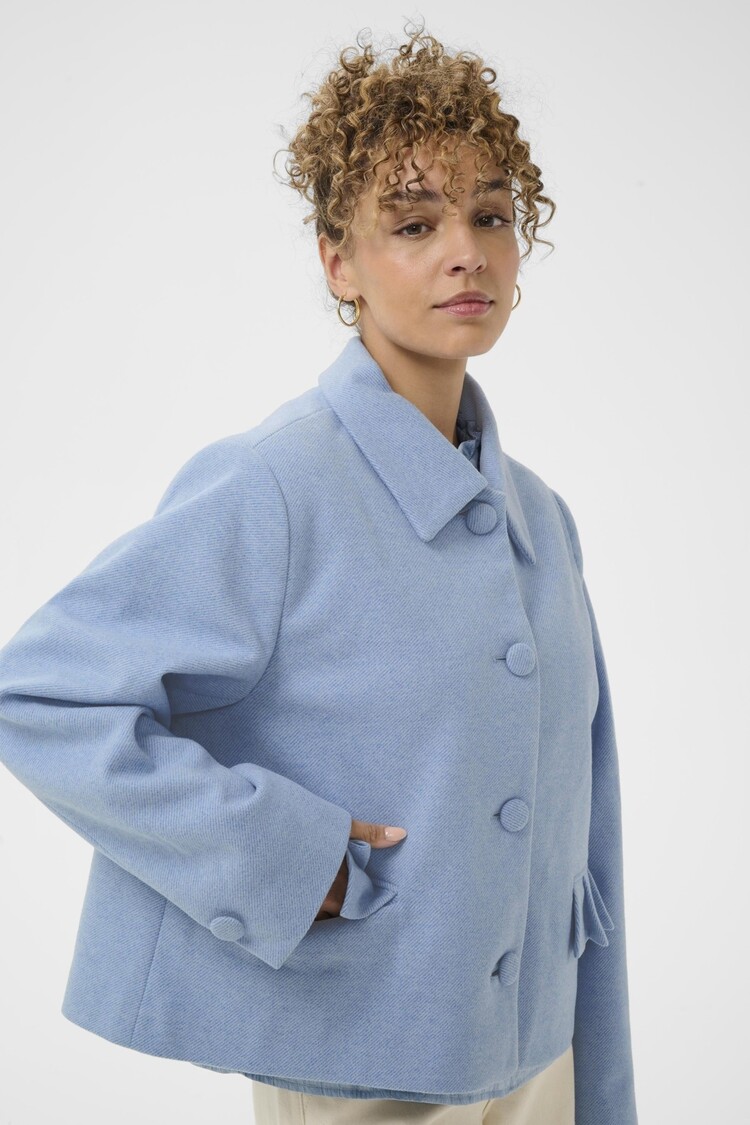 Cream CRCessie short coat rain washed melange Cream