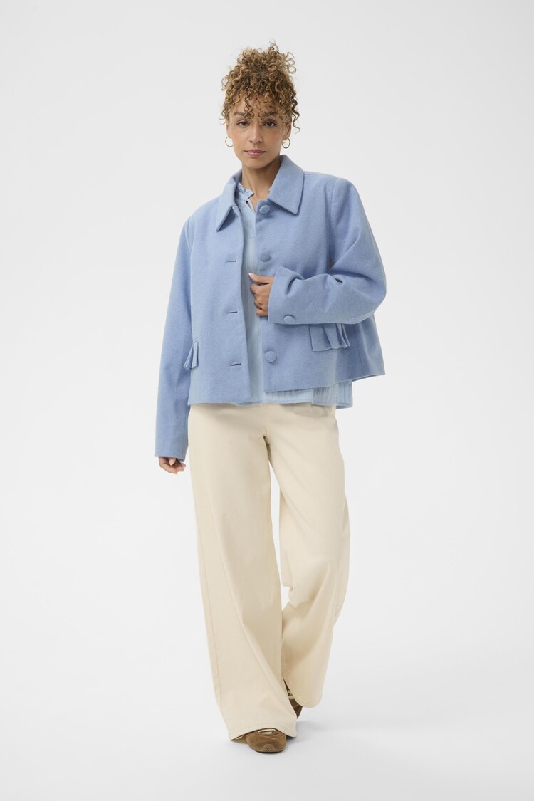 Cream CRCessie short coat rain washed melange Cream