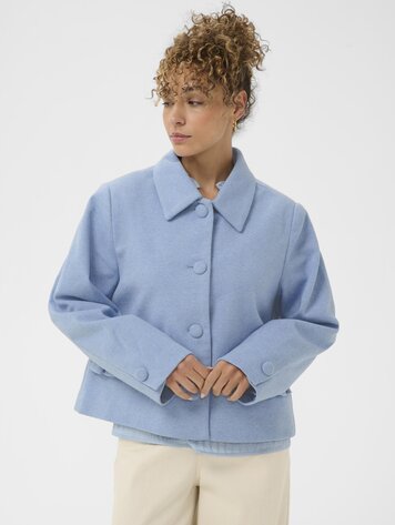 Cream Cessie short coat rain washed melange