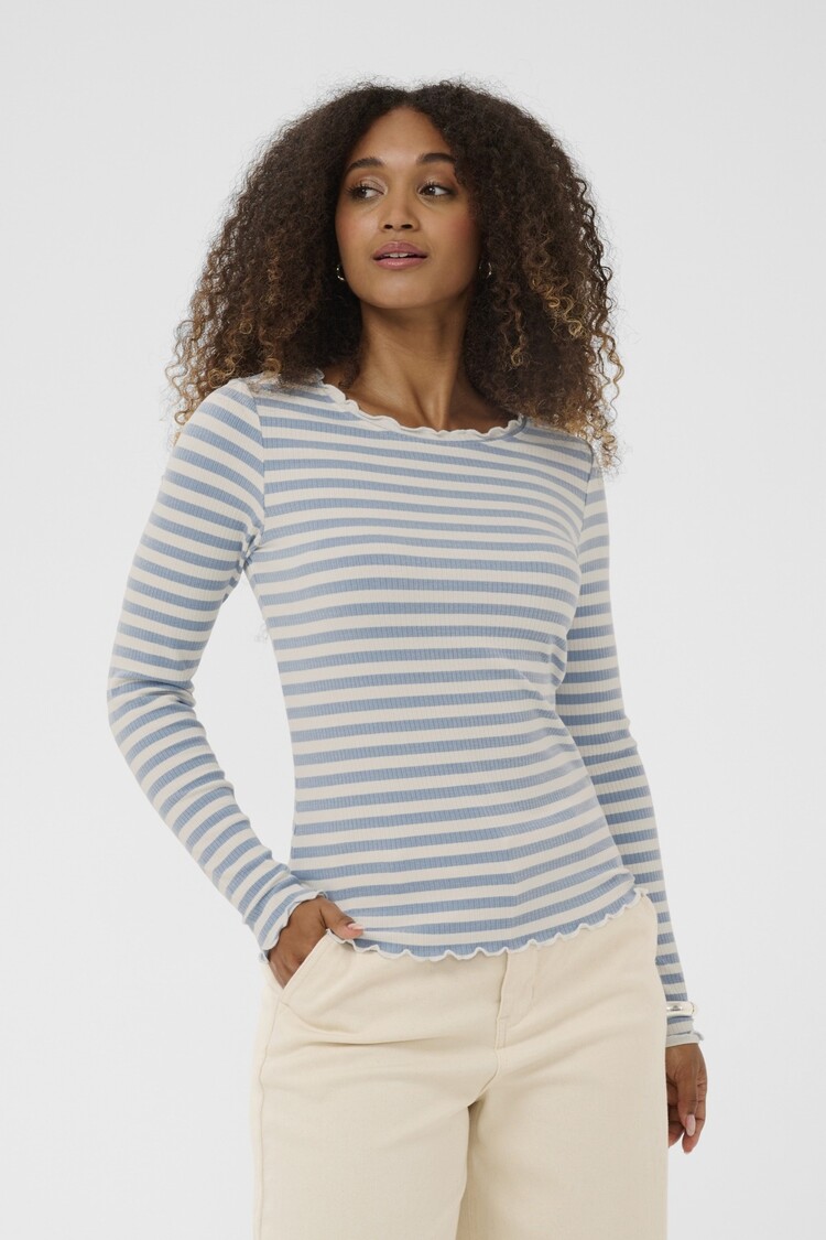 Cream CRRibba stripe longsleeve cashmere blue Cream