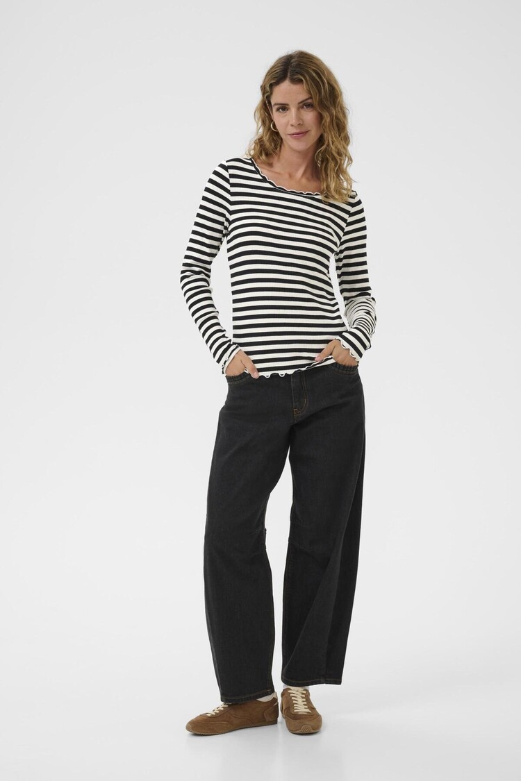 Cream CRRibba stripe longsleeve black white Cream