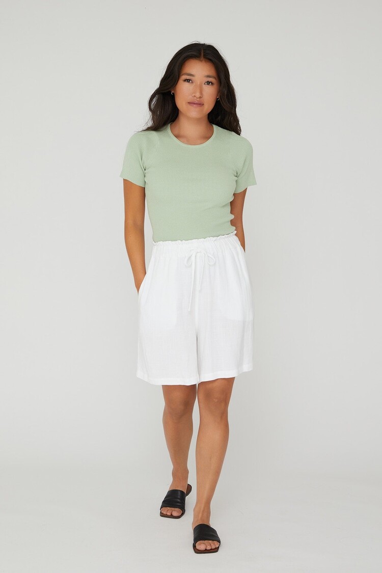 A-View Rib knit short sleeve top mint A-View