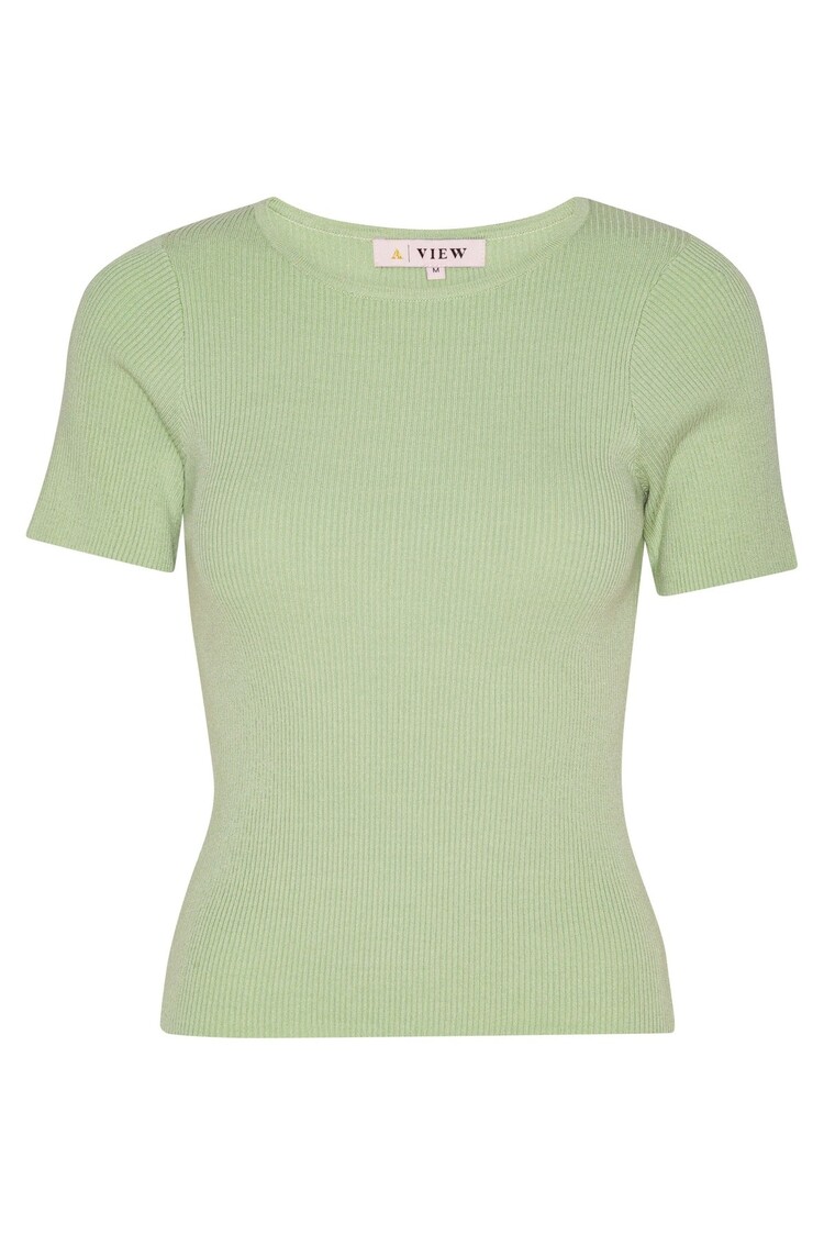 A-View Rib knit short sleeve top mint A-View