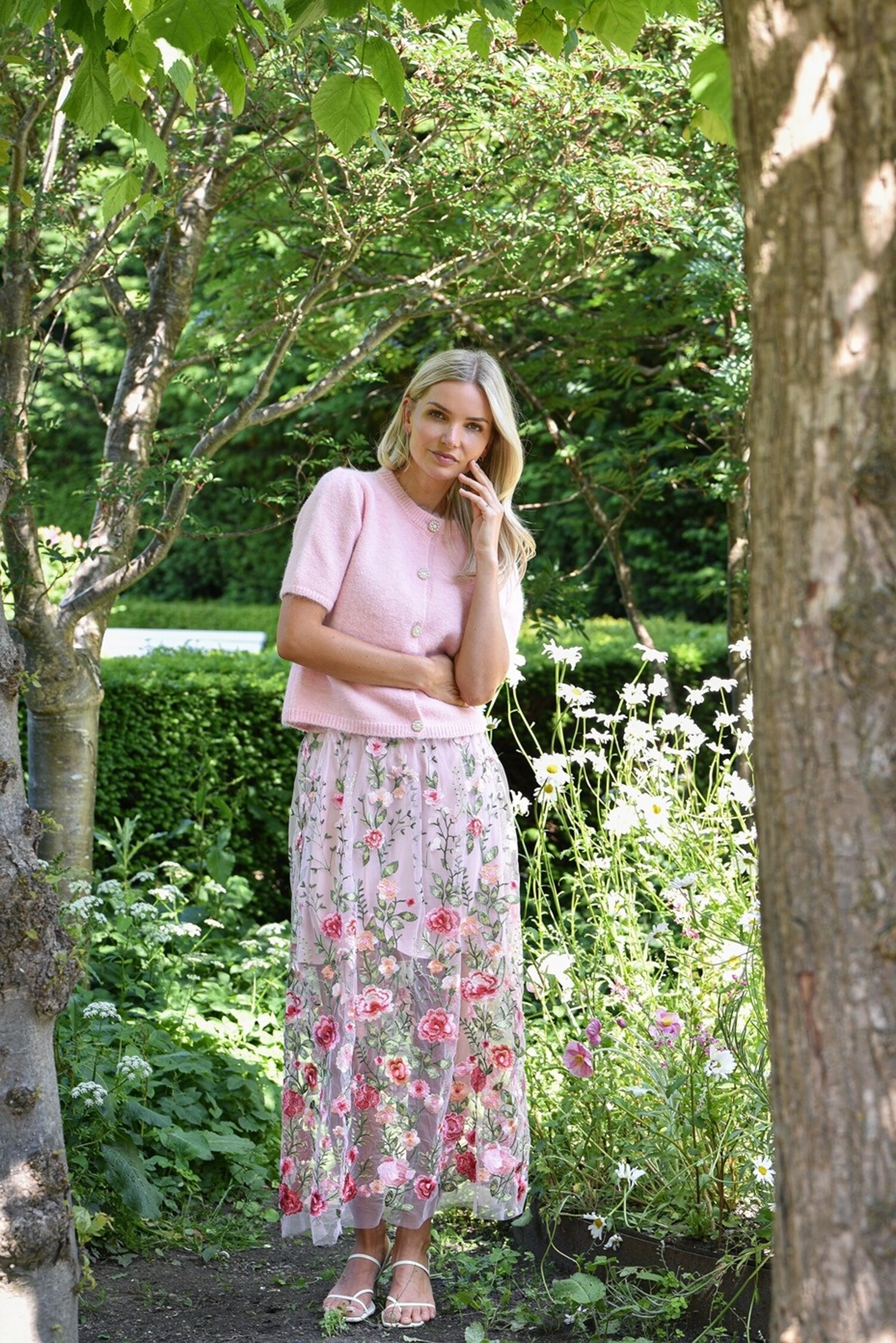 Lissy knit cardigan rose A-View - Maurits & Mulder