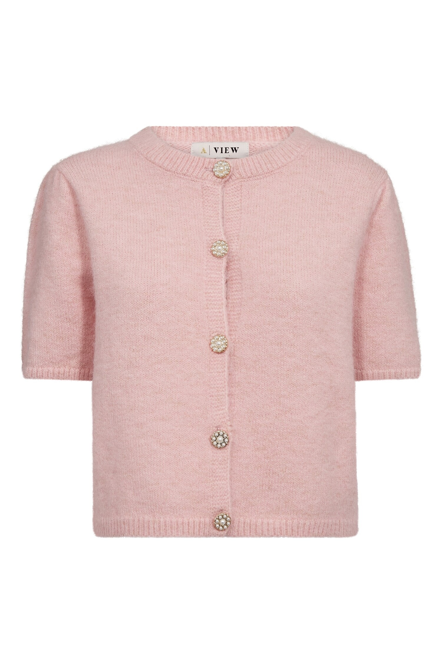 Lissy knit cardigan rose A-View - Maurits & Mulder