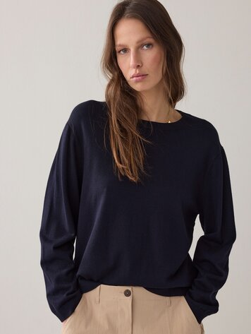 Summum Woman Sweater soft viscose polyamide knit midnight blue