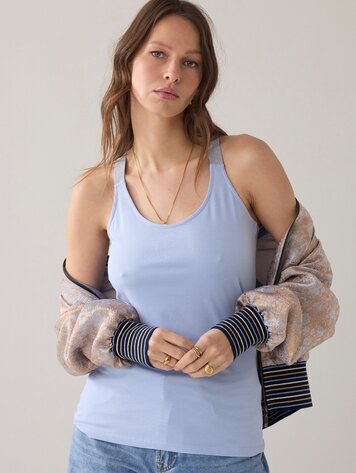 Summum Woman Top crossband basics soft blue