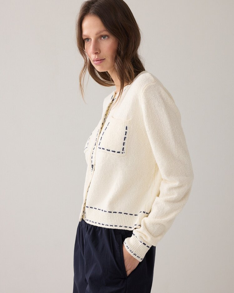Summum Woman Cardigan frisee knit ivory Summum Woman